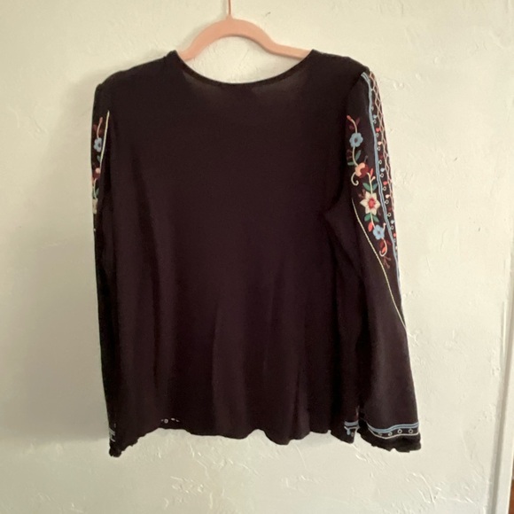 One September Anthropologie Embroidered Floral Top Large - Picture 3 of 8